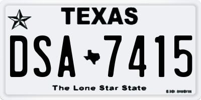 TX license plate DSA7415