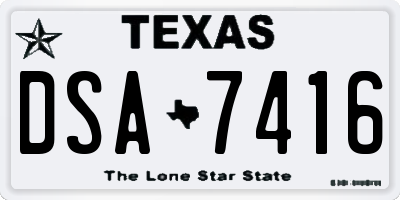 TX license plate DSA7416