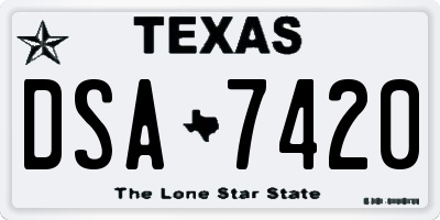 TX license plate DSA7420