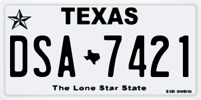 TX license plate DSA7421