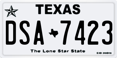 TX license plate DSA7423