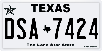 TX license plate DSA7424