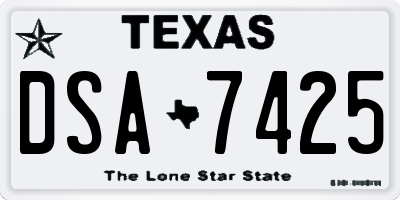 TX license plate DSA7425