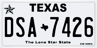 TX license plate DSA7426
