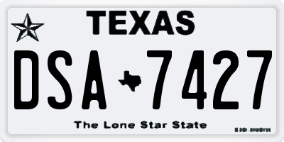 TX license plate DSA7427