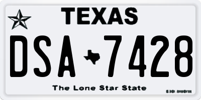 TX license plate DSA7428