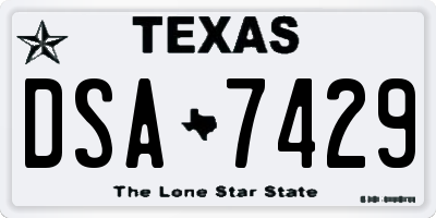TX license plate DSA7429