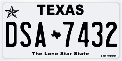 TX license plate DSA7432