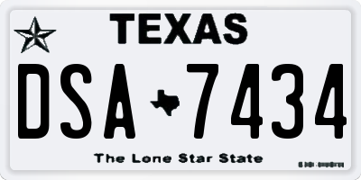 TX license plate DSA7434