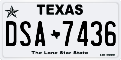 TX license plate DSA7436