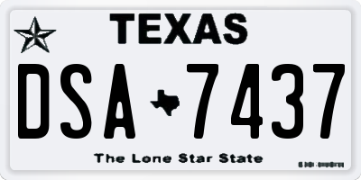 TX license plate DSA7437