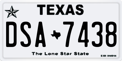 TX license plate DSA7438