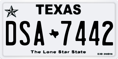 TX license plate DSA7442