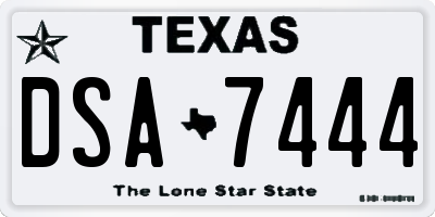 TX license plate DSA7444