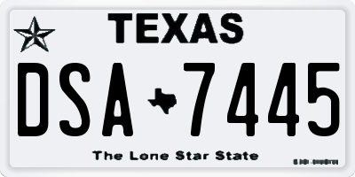 TX license plate DSA7445