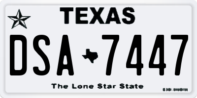 TX license plate DSA7447