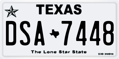 TX license plate DSA7448
