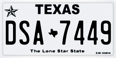 TX license plate DSA7449