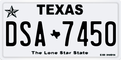 TX license plate DSA7450