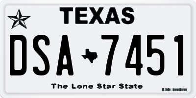 TX license plate DSA7451