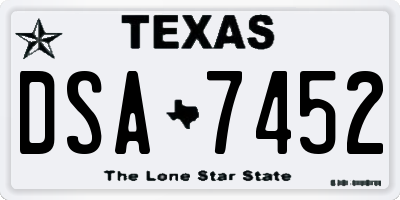 TX license plate DSA7452