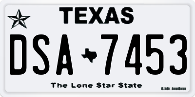 TX license plate DSA7453