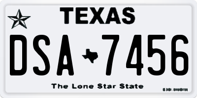 TX license plate DSA7456