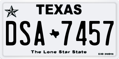 TX license plate DSA7457