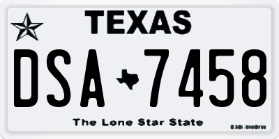 TX license plate DSA7458