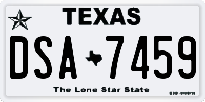 TX license plate DSA7459