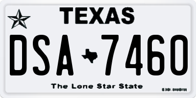 TX license plate DSA7460