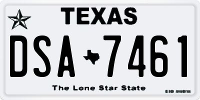 TX license plate DSA7461