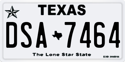 TX license plate DSA7464