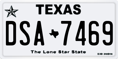 TX license plate DSA7469