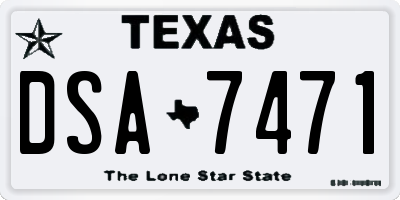 TX license plate DSA7471