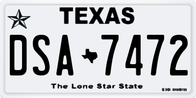 TX license plate DSA7472