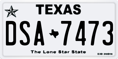 TX license plate DSA7473