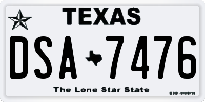 TX license plate DSA7476