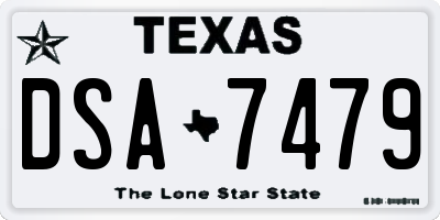 TX license plate DSA7479