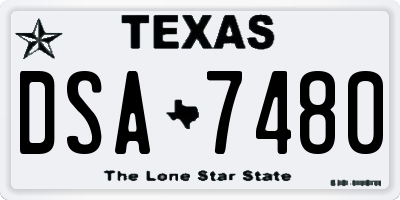 TX license plate DSA7480