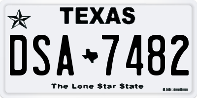 TX license plate DSA7482