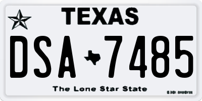 TX license plate DSA7485