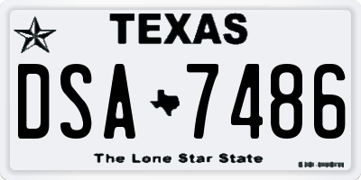 TX license plate DSA7486