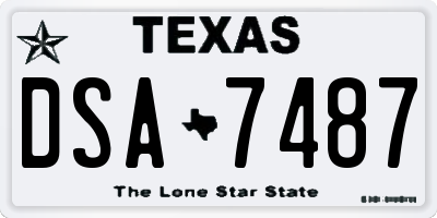 TX license plate DSA7487