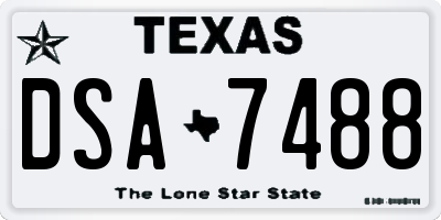 TX license plate DSA7488