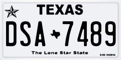 TX license plate DSA7489