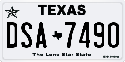 TX license plate DSA7490