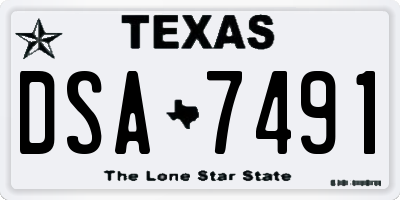 TX license plate DSA7491