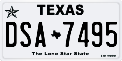TX license plate DSA7495