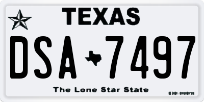 TX license plate DSA7497